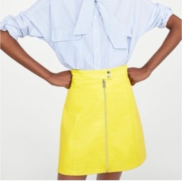 Zara Vibrant Yellow faux Skirt – XS (Fits Like a Small) - Picture 1 of 9
